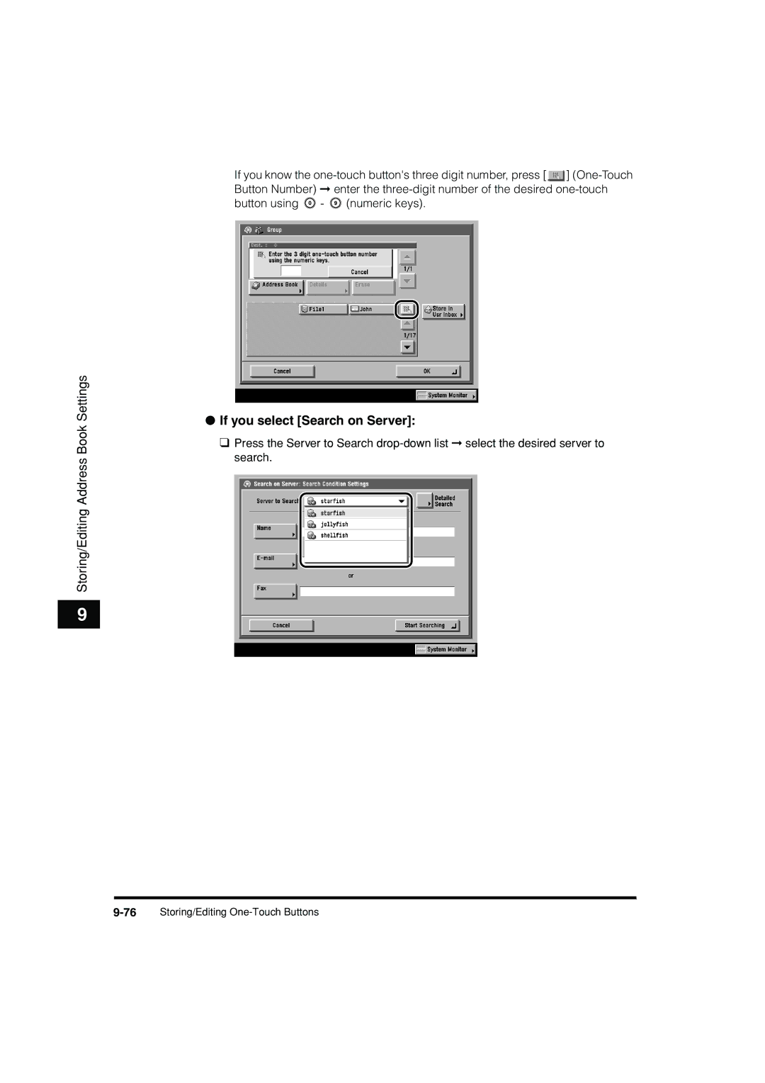 Canon C3200 manual If you select Search on Server 