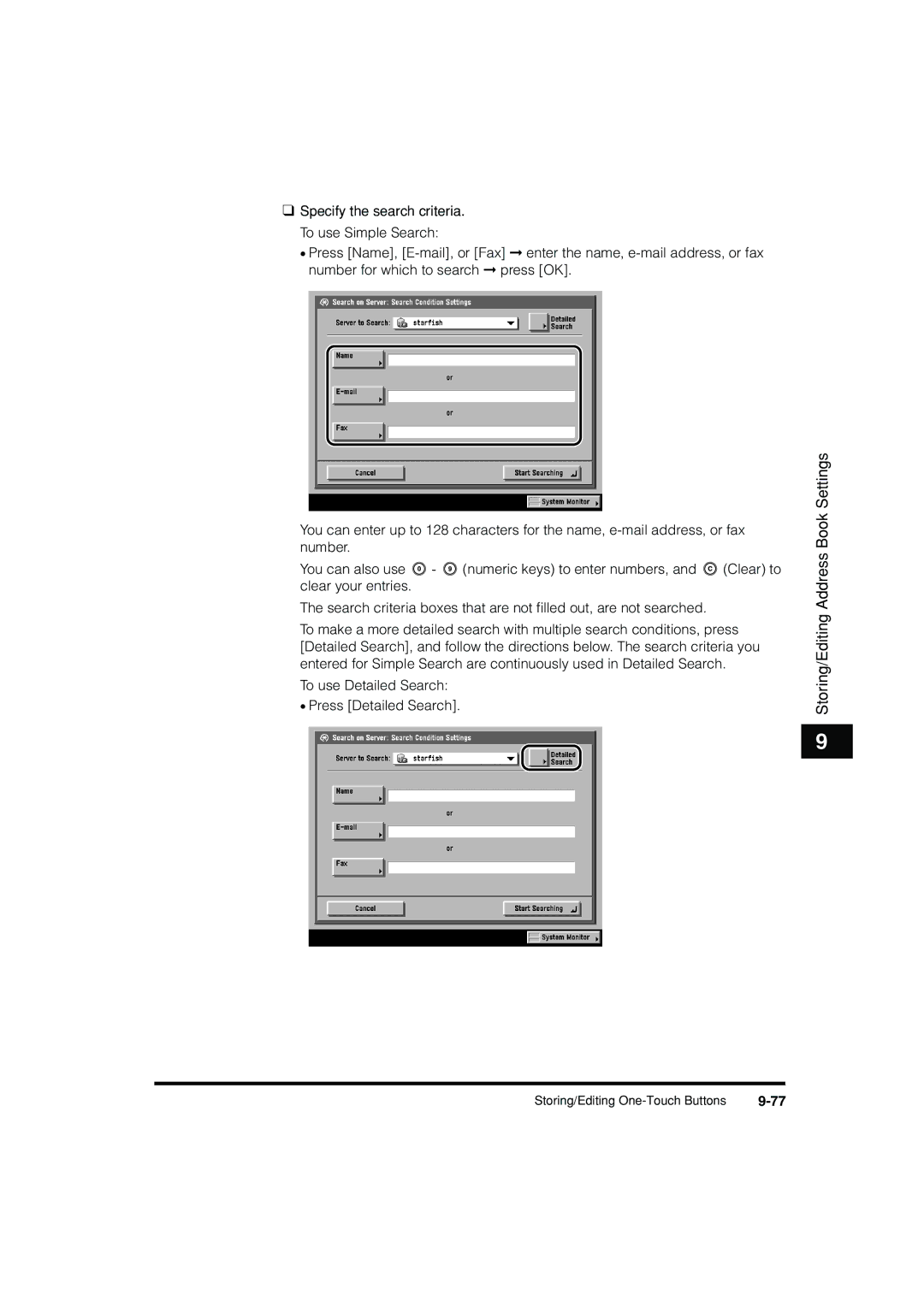 Canon C3200 manual Storing/Editing Address Book Settings 