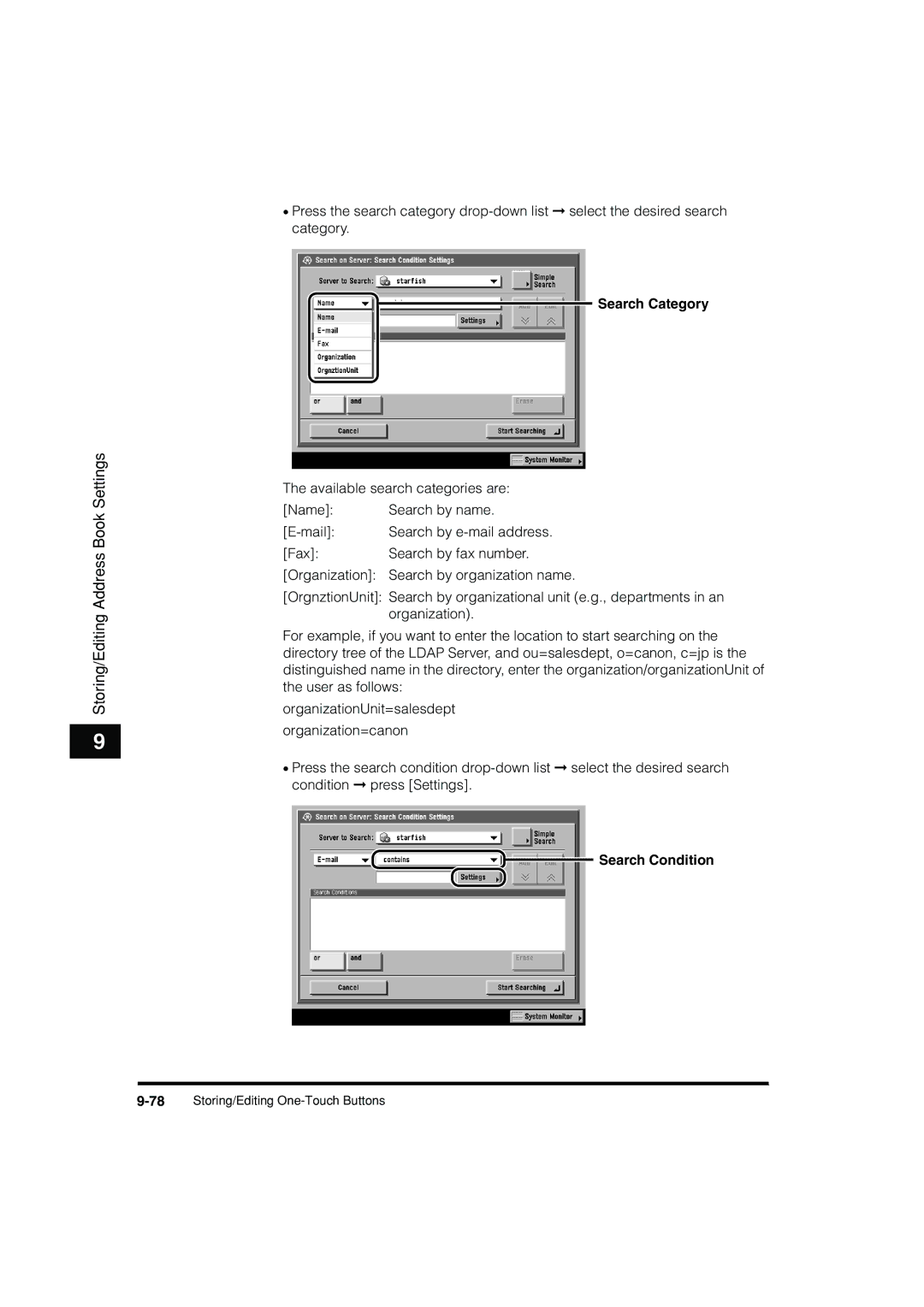 Canon C3200 manual 78Storing/Editing One-Touch Buttons 