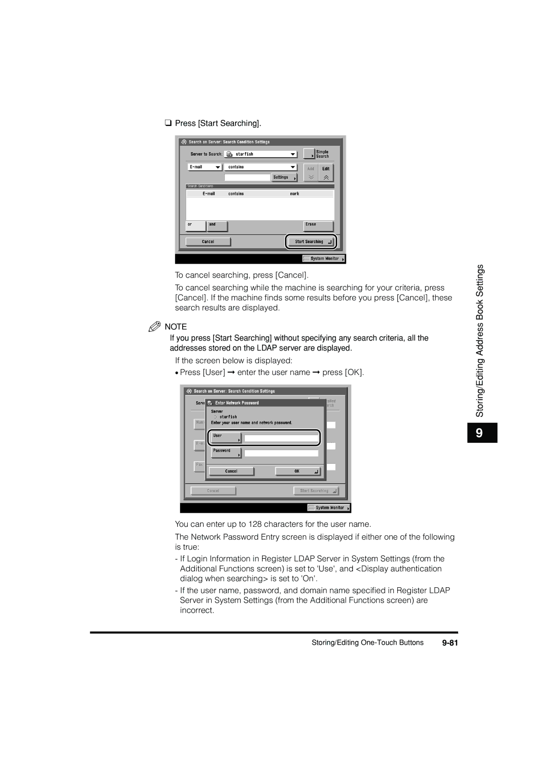 Canon C3200 manual Storing/Editing Address Book Settings 