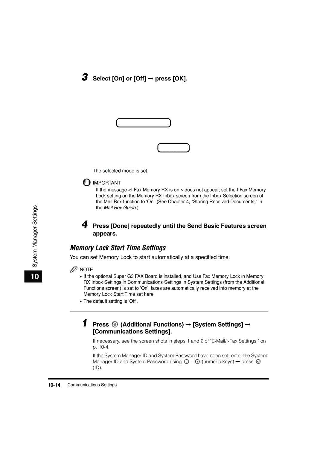 Canon C3200 manual 10-14Communications Settings 