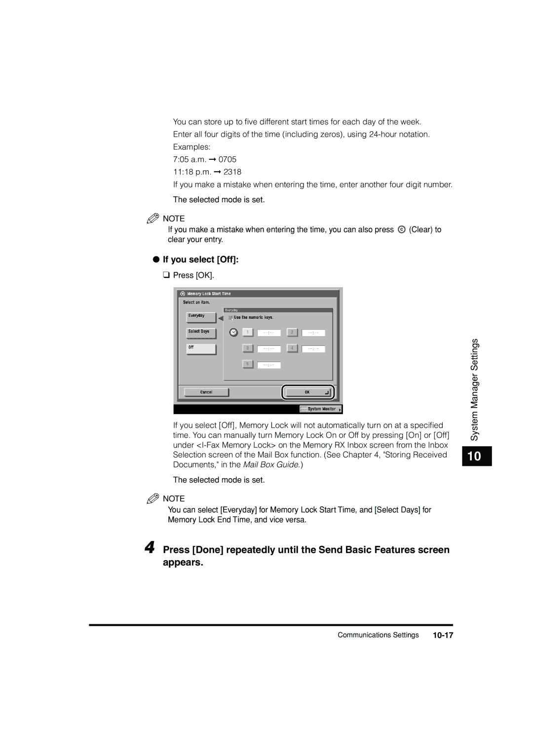 Canon C3200 manual If you select Off, 10-17 