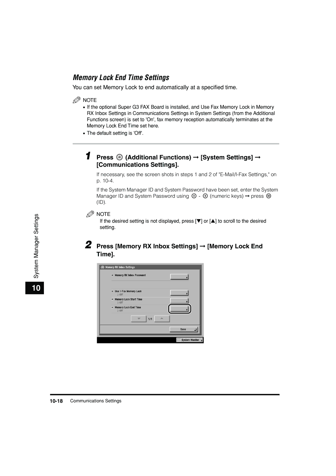 Canon C3200 manual 10-18Communications Settings 