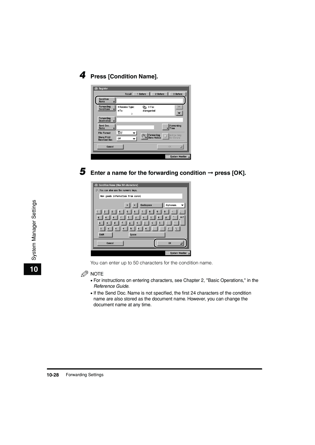 Canon C3200 manual 10-28Forwarding Settings 