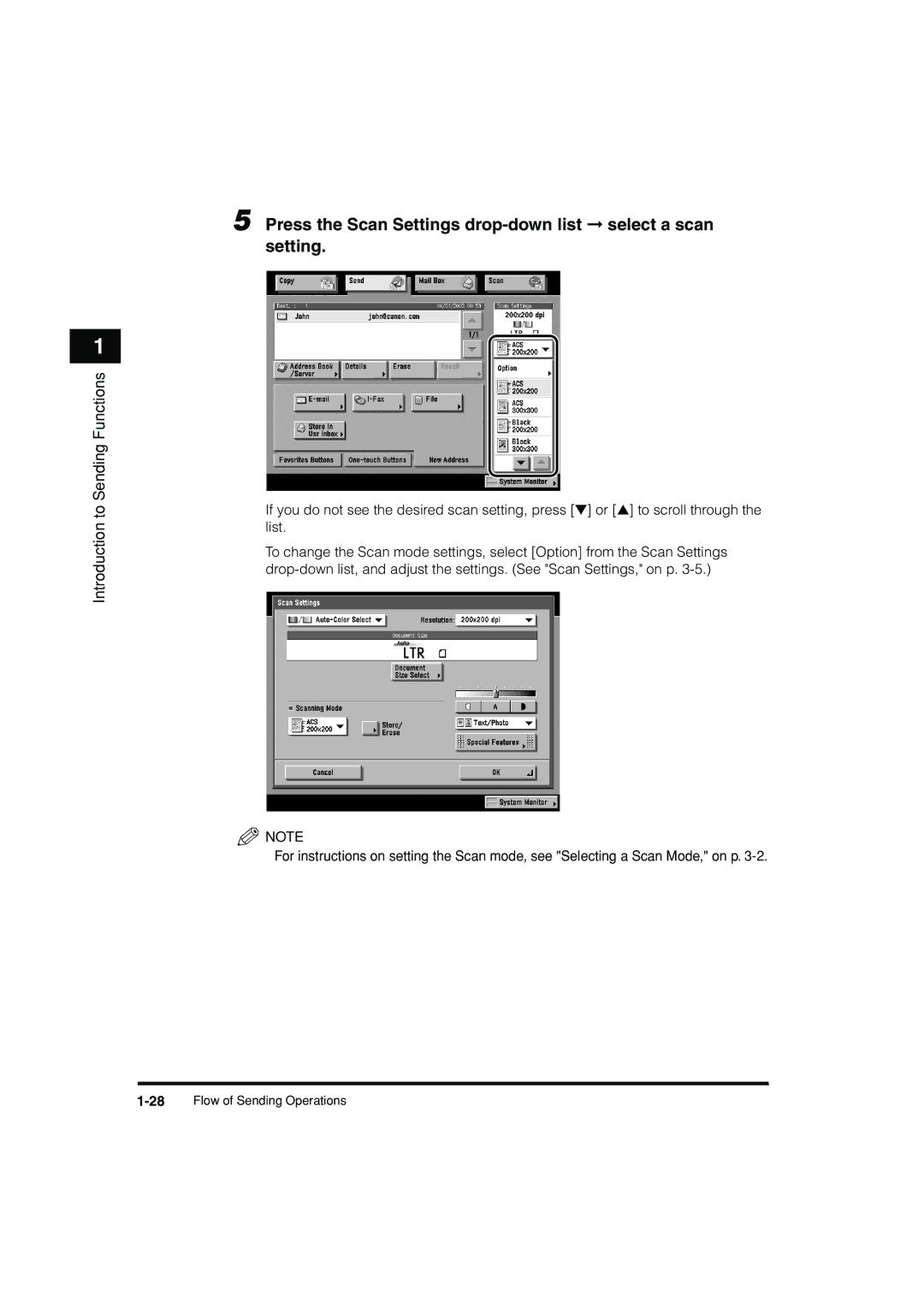 Canon C3200 manual Press the Scan Settings drop-down list select a scan setting 