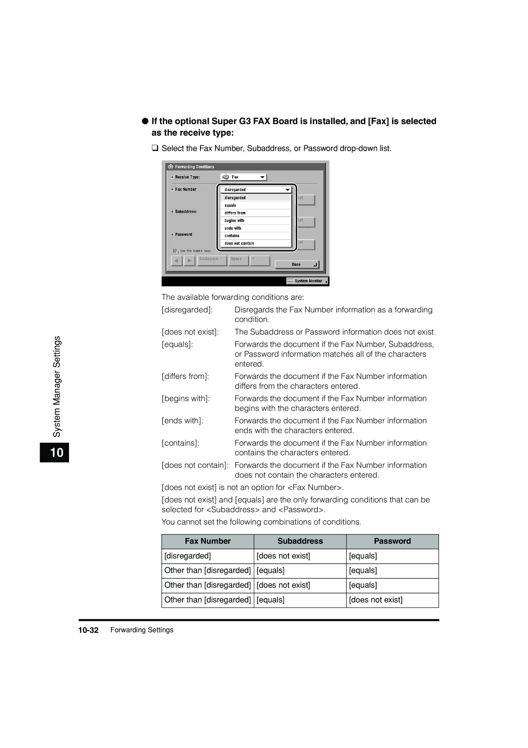 Canon C3200 manual Fax Number Subaddress Password 