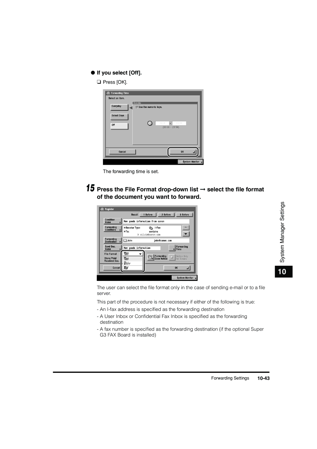 Canon C3200 manual If you select Off, 10-43 