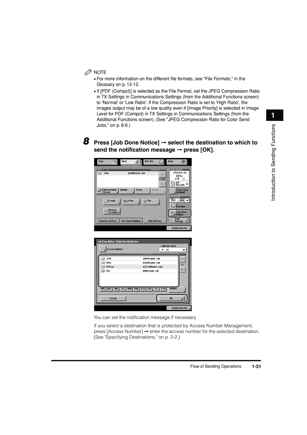 Canon C3200 manual Introduction to Sending Functions 