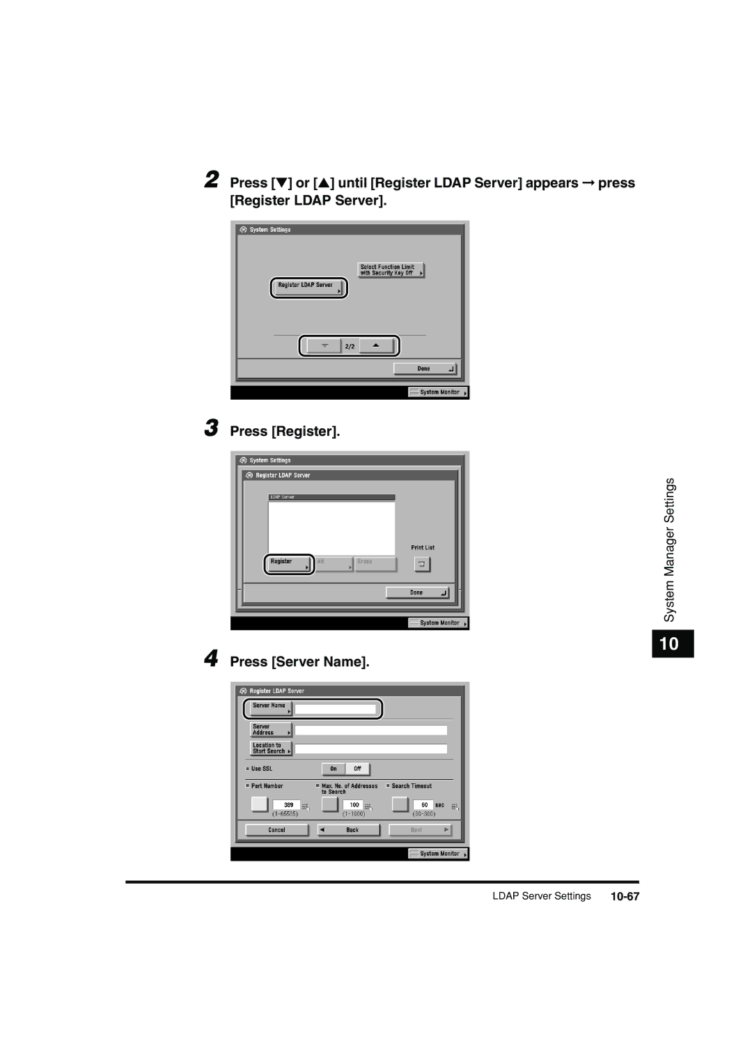 Canon C3200 manual Ldap Server Settings 