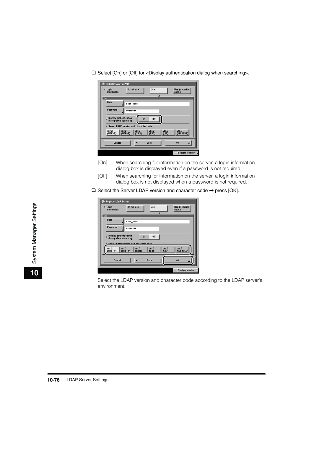 Canon C3200 manual 10-76LDAP Server Settings 