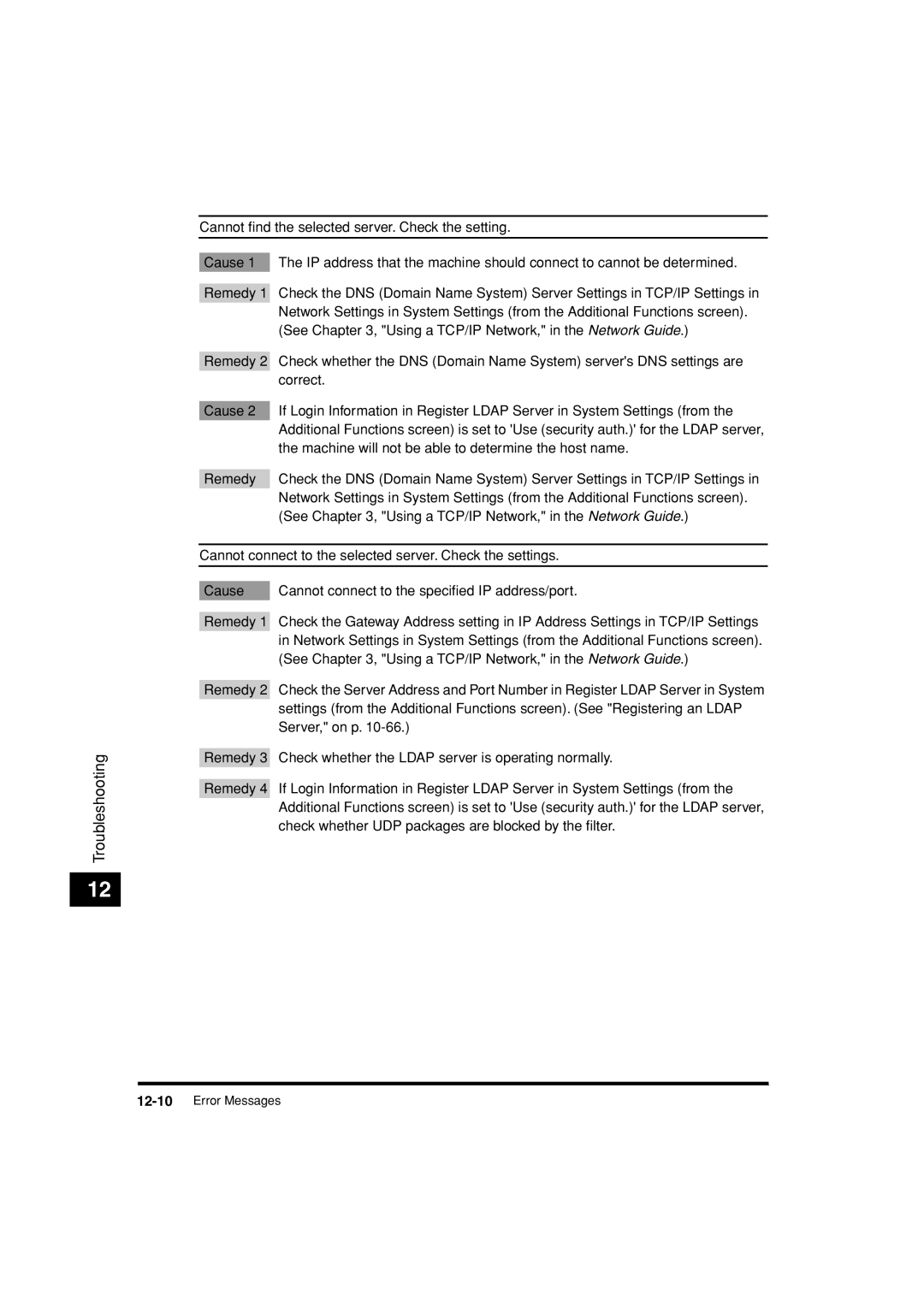 Canon C3200 manual Cannot connect to the speciﬁed IP address/port 