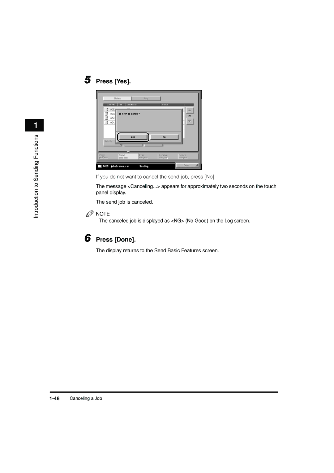 Canon C3200 manual Press Yes, Press Done 