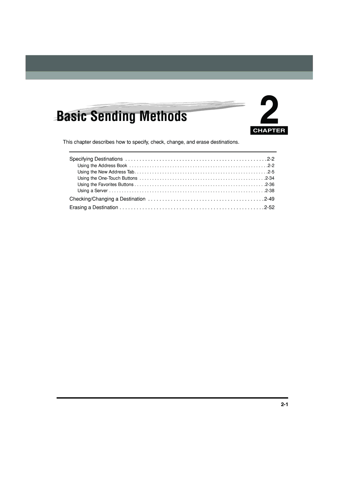 Canon C3200 manual Basic Sending Methods 