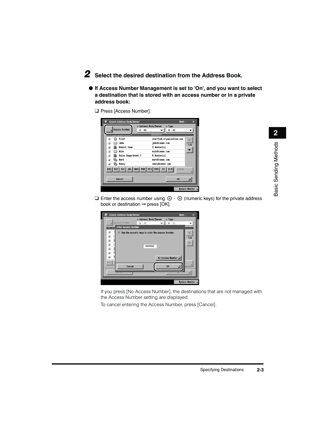 Canon C3200 manual Select the desired destination from the Address Book 