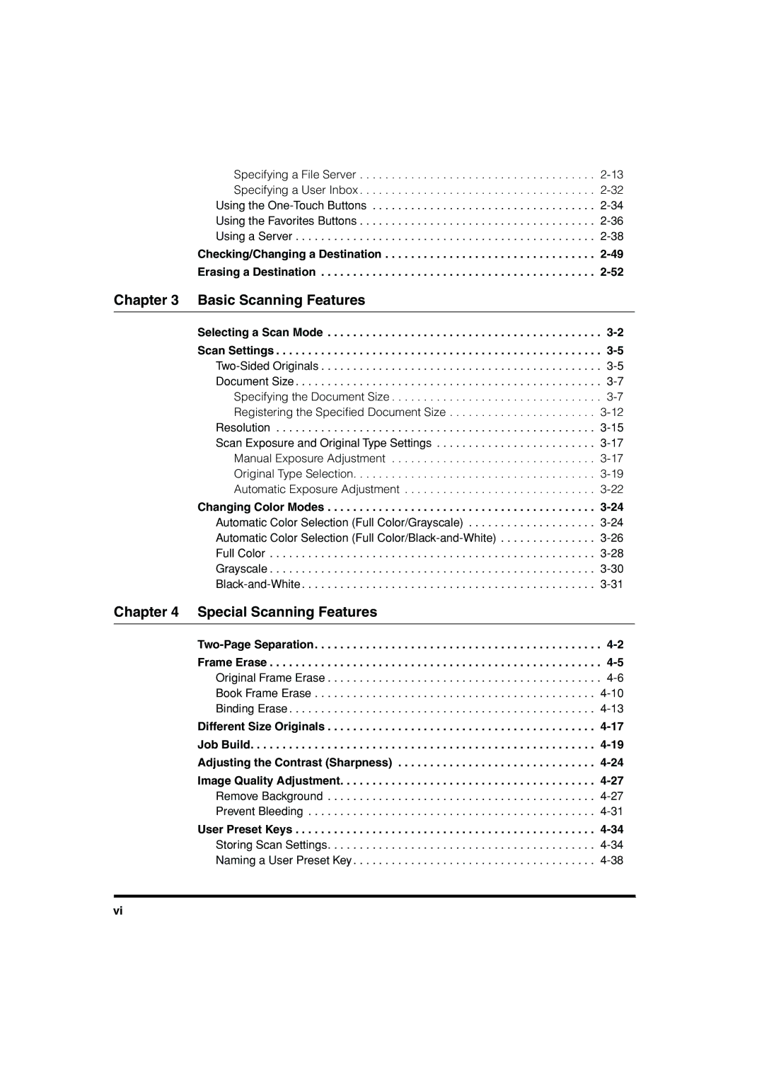 Canon C3200 manual Basic Scanning Features, Special Scanning Features 