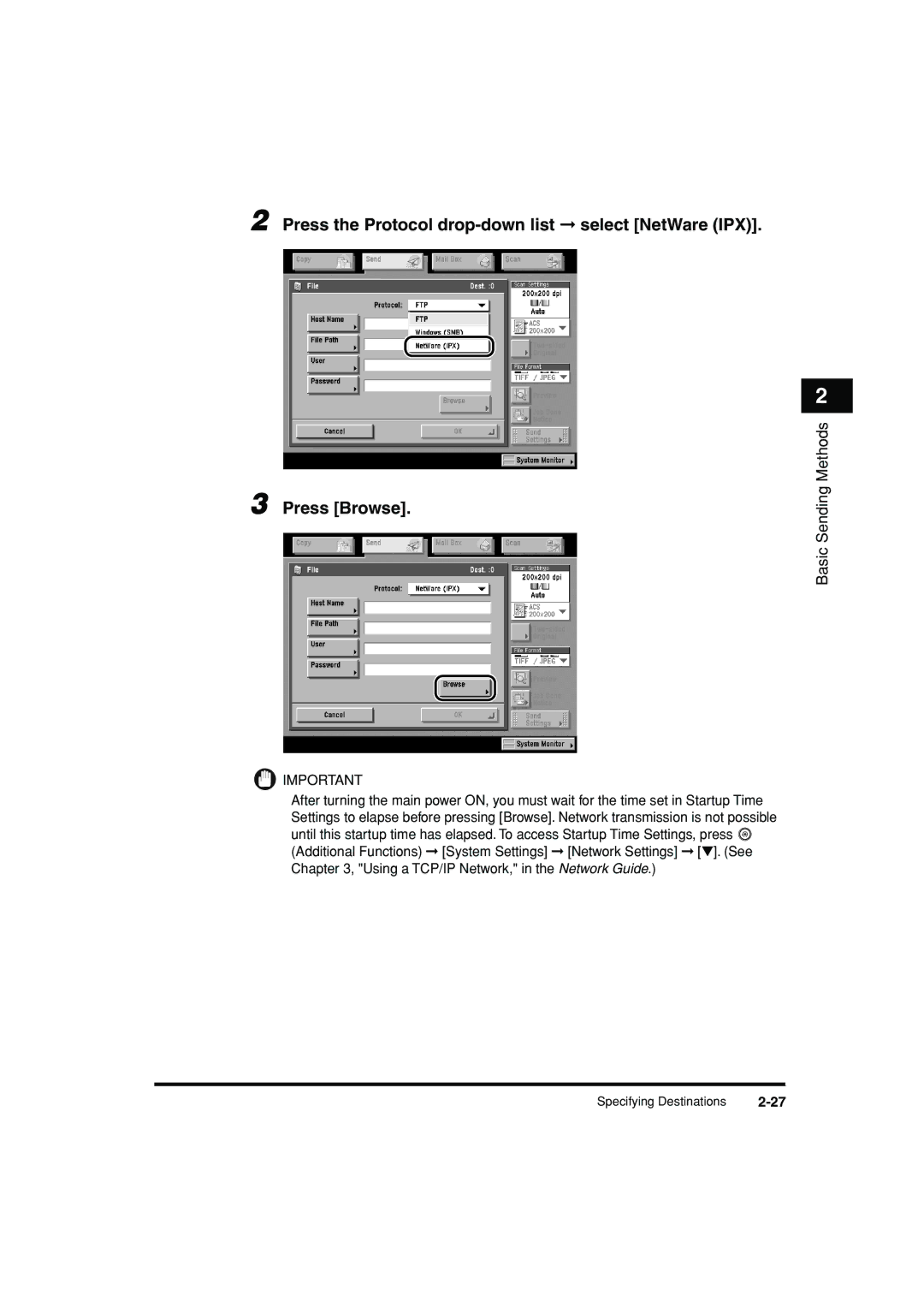 Canon C3200 manual Basic Sending Methods 