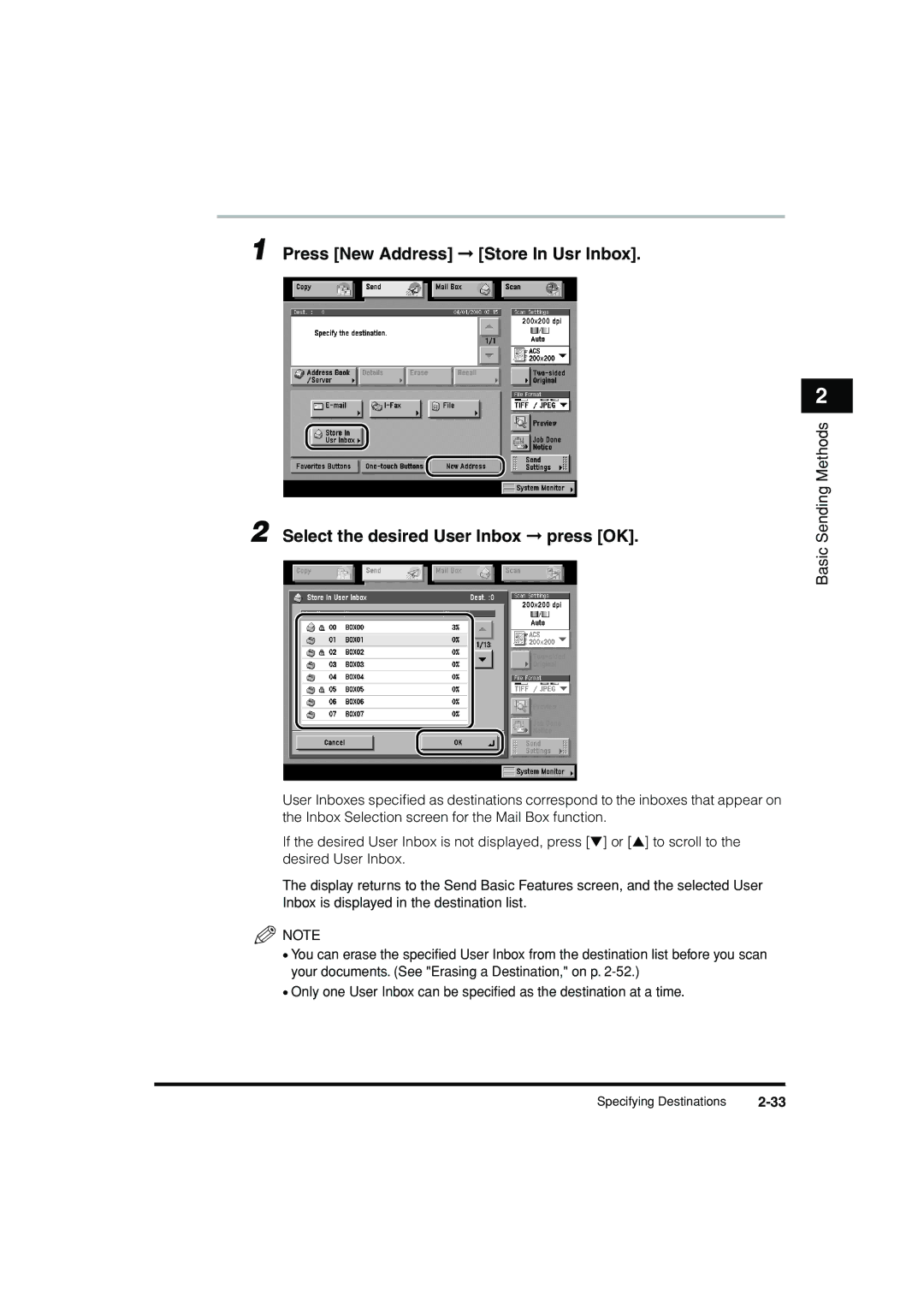 Canon C3200 manual Basic Sending Methods 