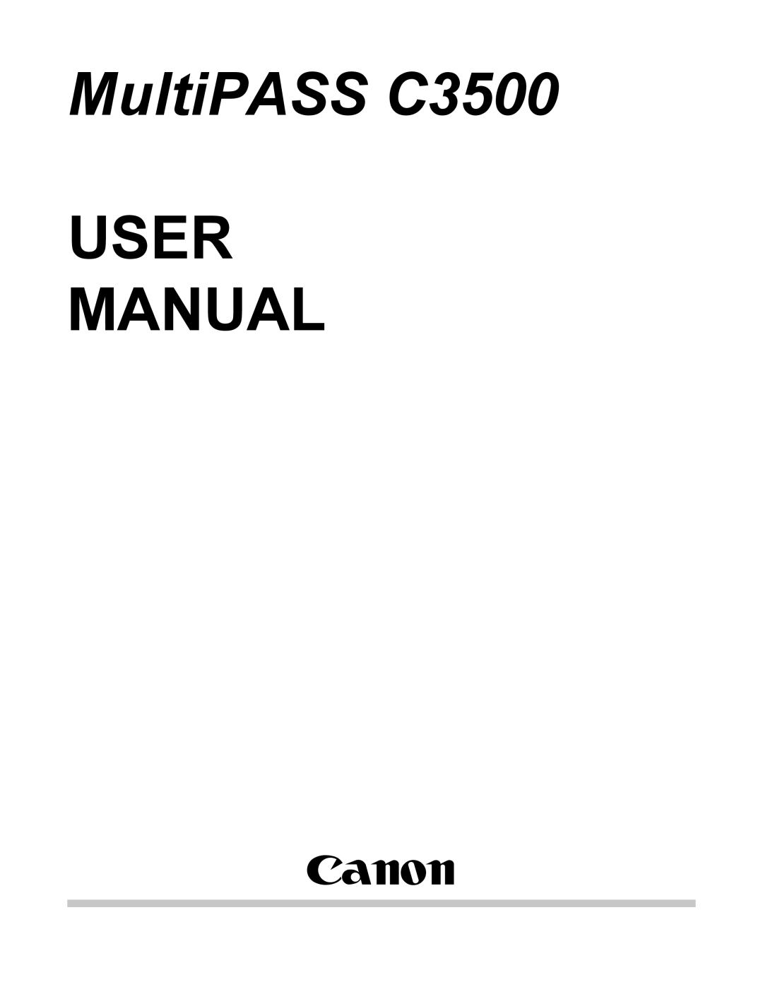 Canon user manual MultiPASS C3500 