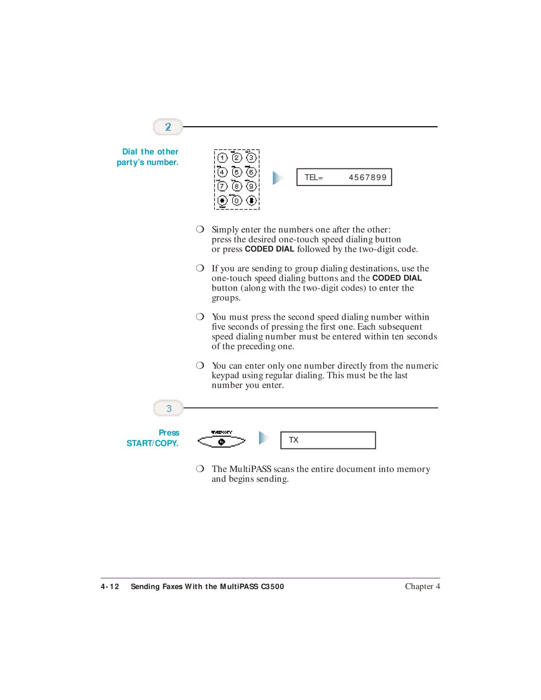 Canon C3500 user manual Dial the other party’s number 