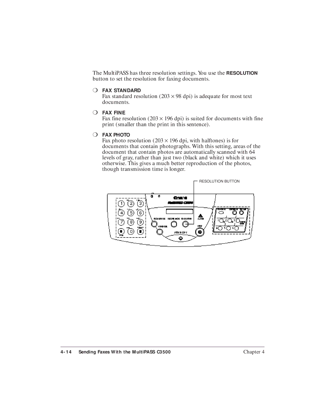 Canon C3500 user manual FAX Standard 