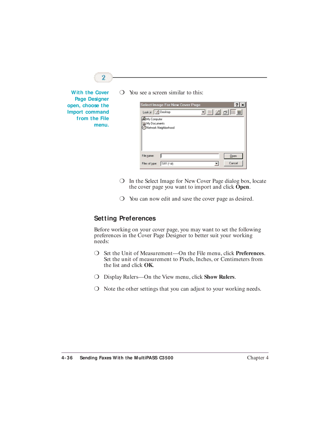 Canon C3500 user manual Setting Preferences, From the File Menu 