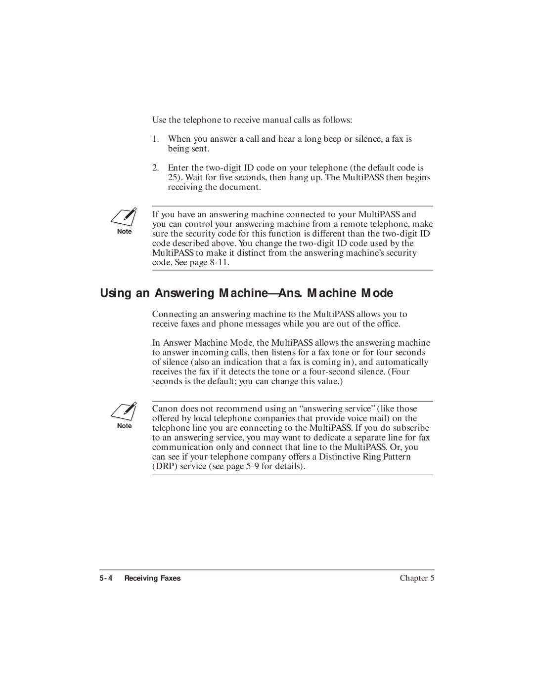 Canon C3500 user manual Using an Answering Machine-Ans. Machine Mode 