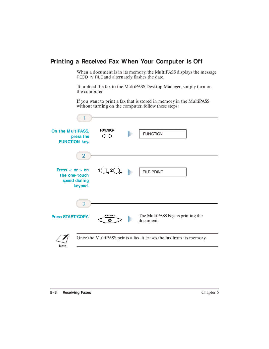 Canon C3500 user manual Printing a Received Fax When Your Computer Is Off, Press START/COPY 