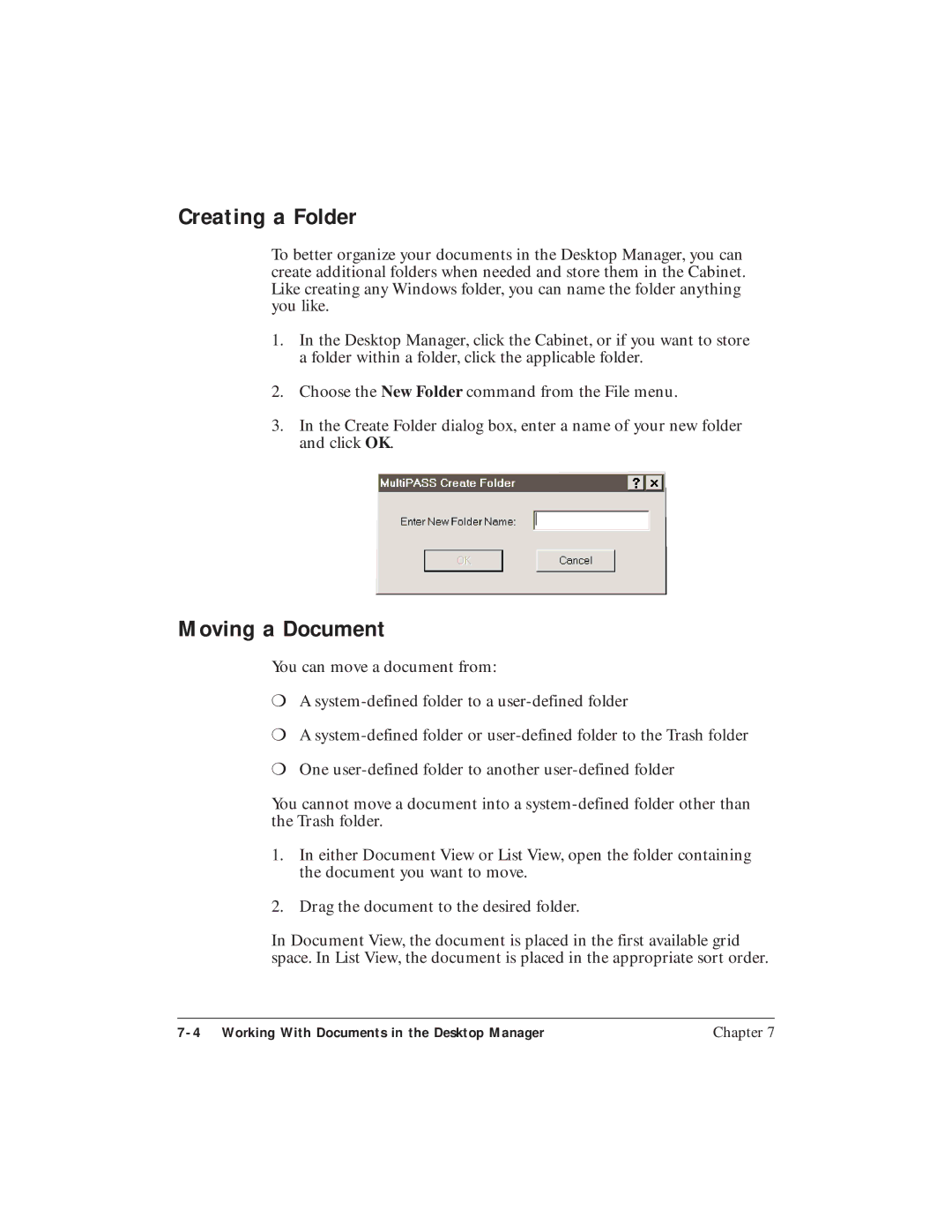 Canon C3500 user manual Creating a Folder, Moving a Document 