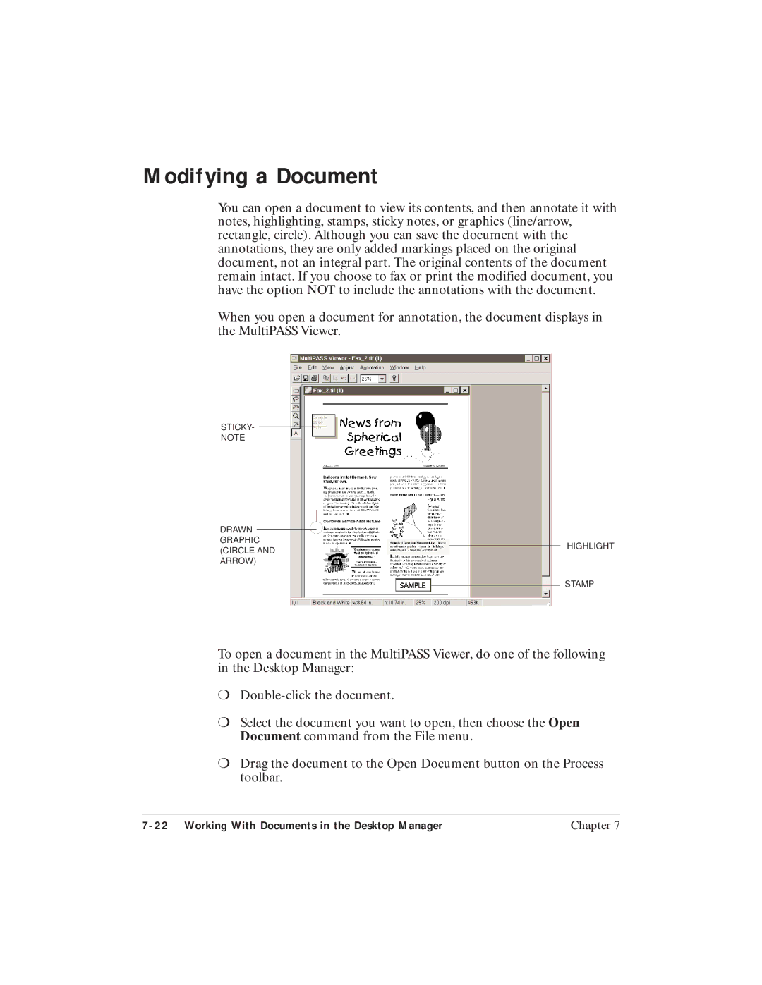 Canon C3500 user manual Modifying a Document 