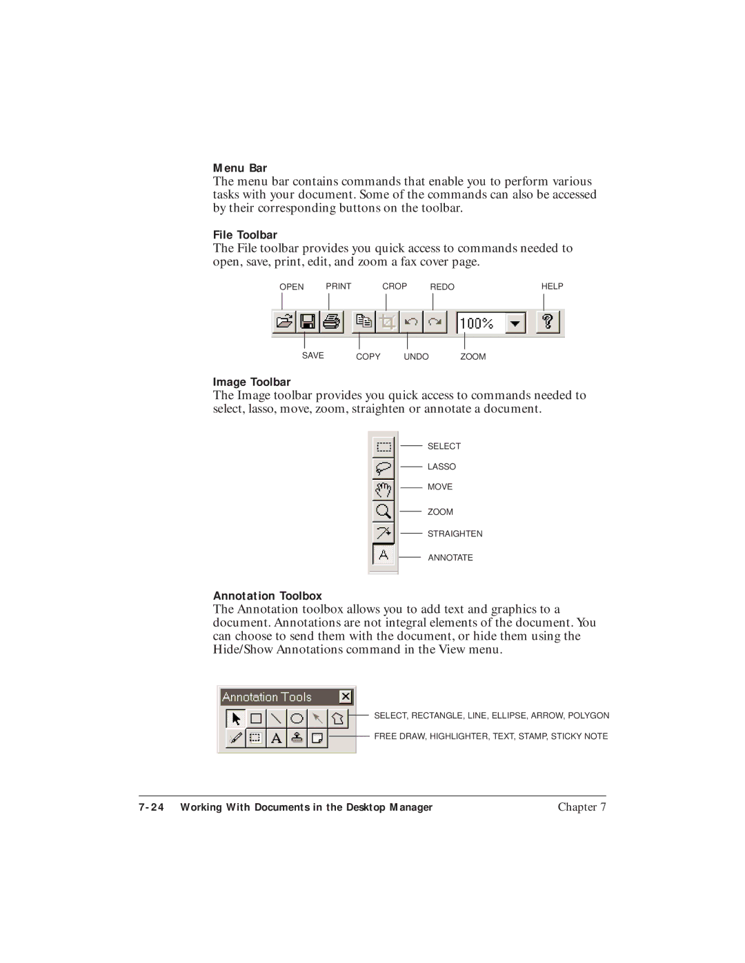 Canon C3500 user manual Menu Bar 