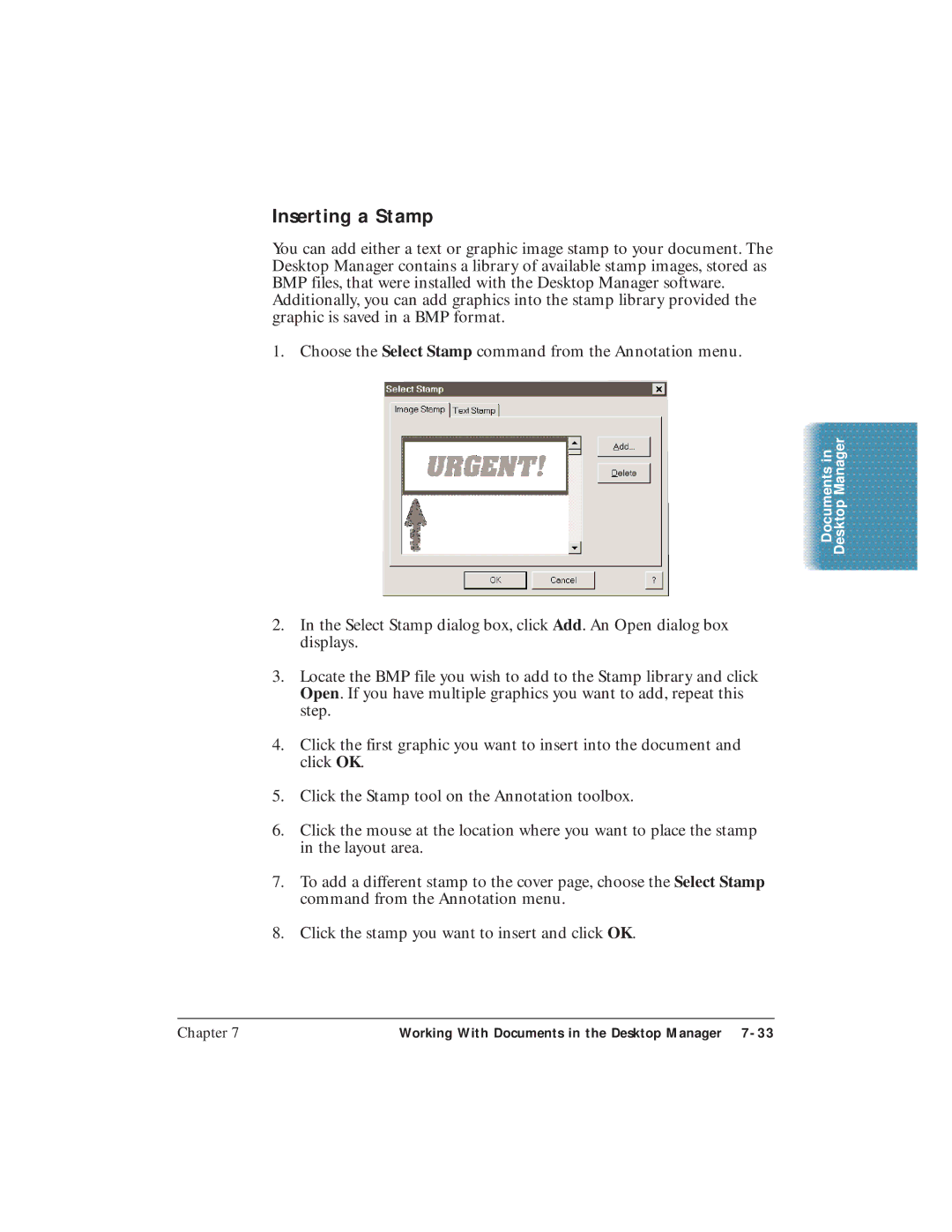 Canon C3500 user manual Inserting a Stamp 