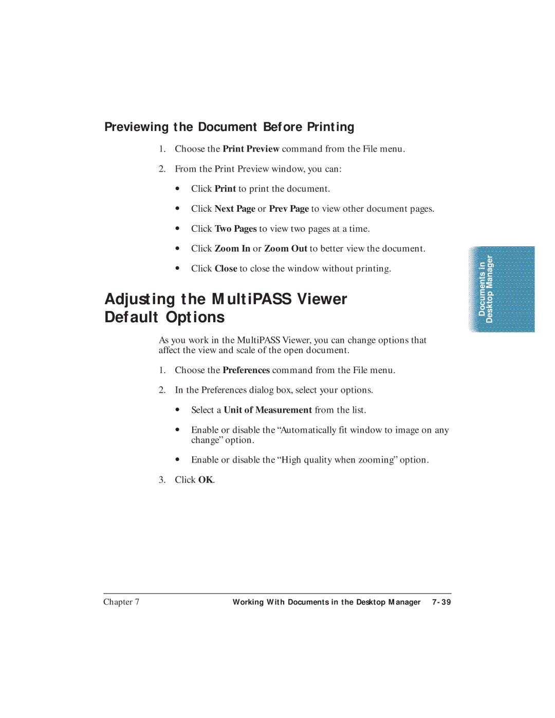 Canon C3500 user manual Adjusting the MultiPASS Viewer Default Options, Previewing the Document Before Printing 