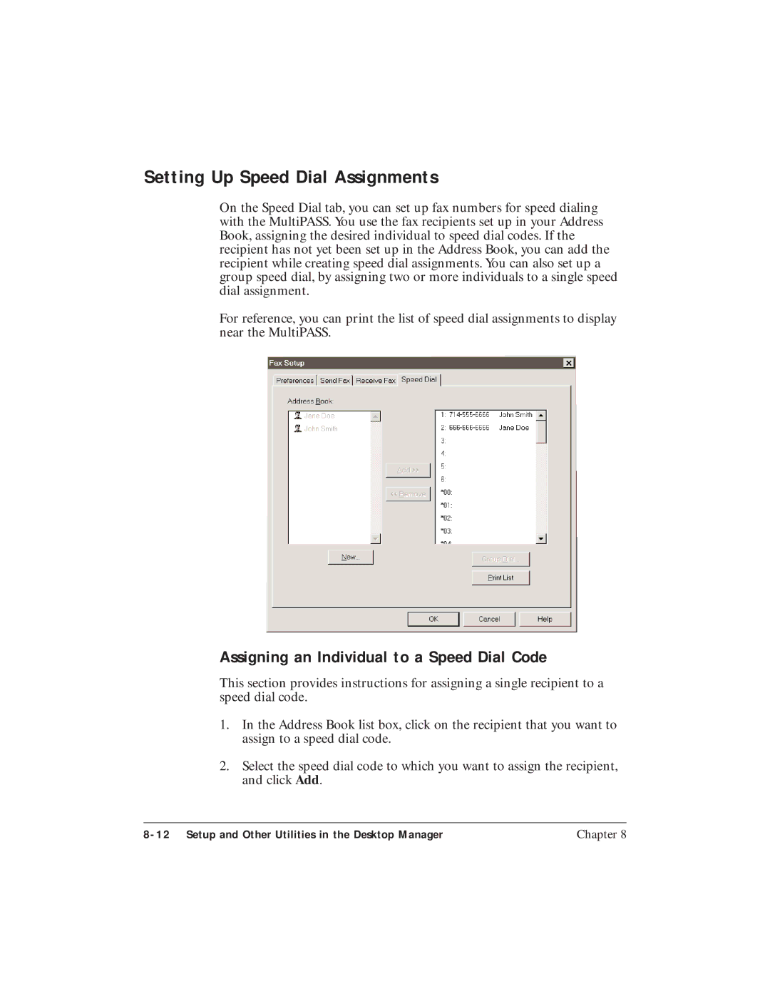 Canon C3500 user manual Setting Up Speed Dial Assignments, Assigning an Individual to a Speed Dial Code 