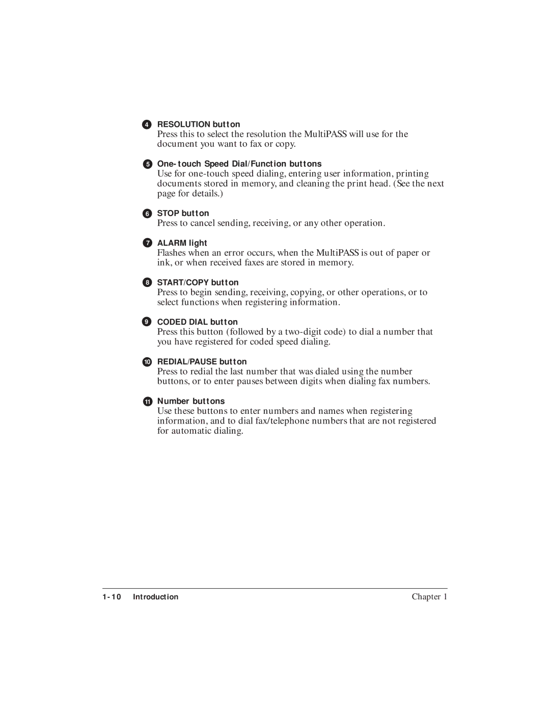 Canon C3500 user manual One-touch Speed Dial/Function buttons, Stop button, Number buttons 