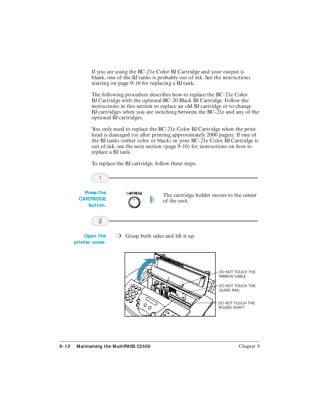 Canon C3500 user manual Grasp both sides and lift it up 