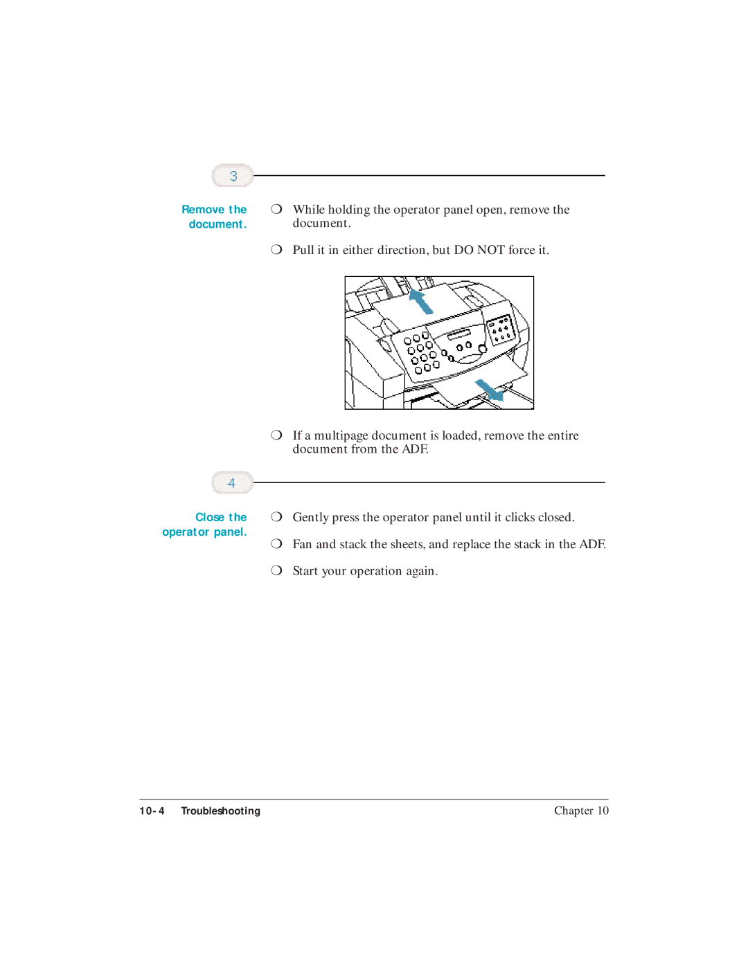 Canon C3500 user manual Remove the document Close the operator panel 