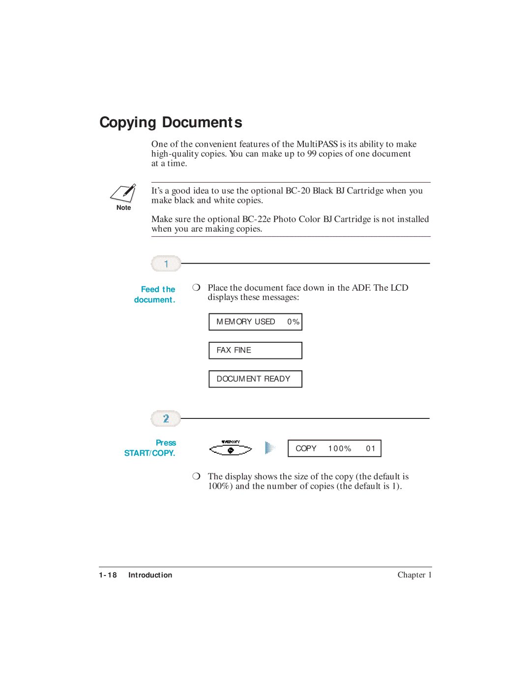 Canon C3500 user manual Copying Documents, Feed, Press 