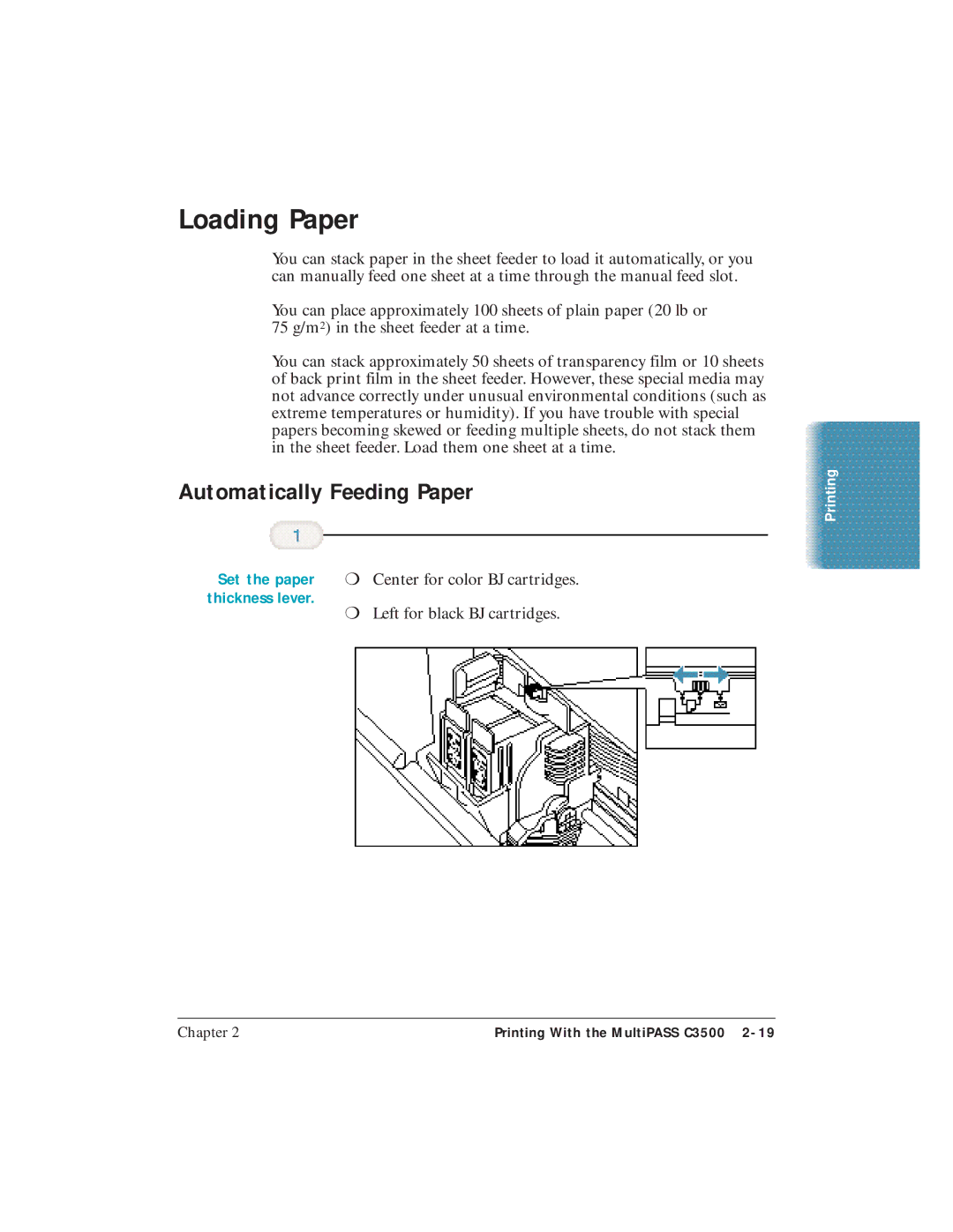 Canon C3500 user manual Loading Paper, Automatically Feeding Paper 