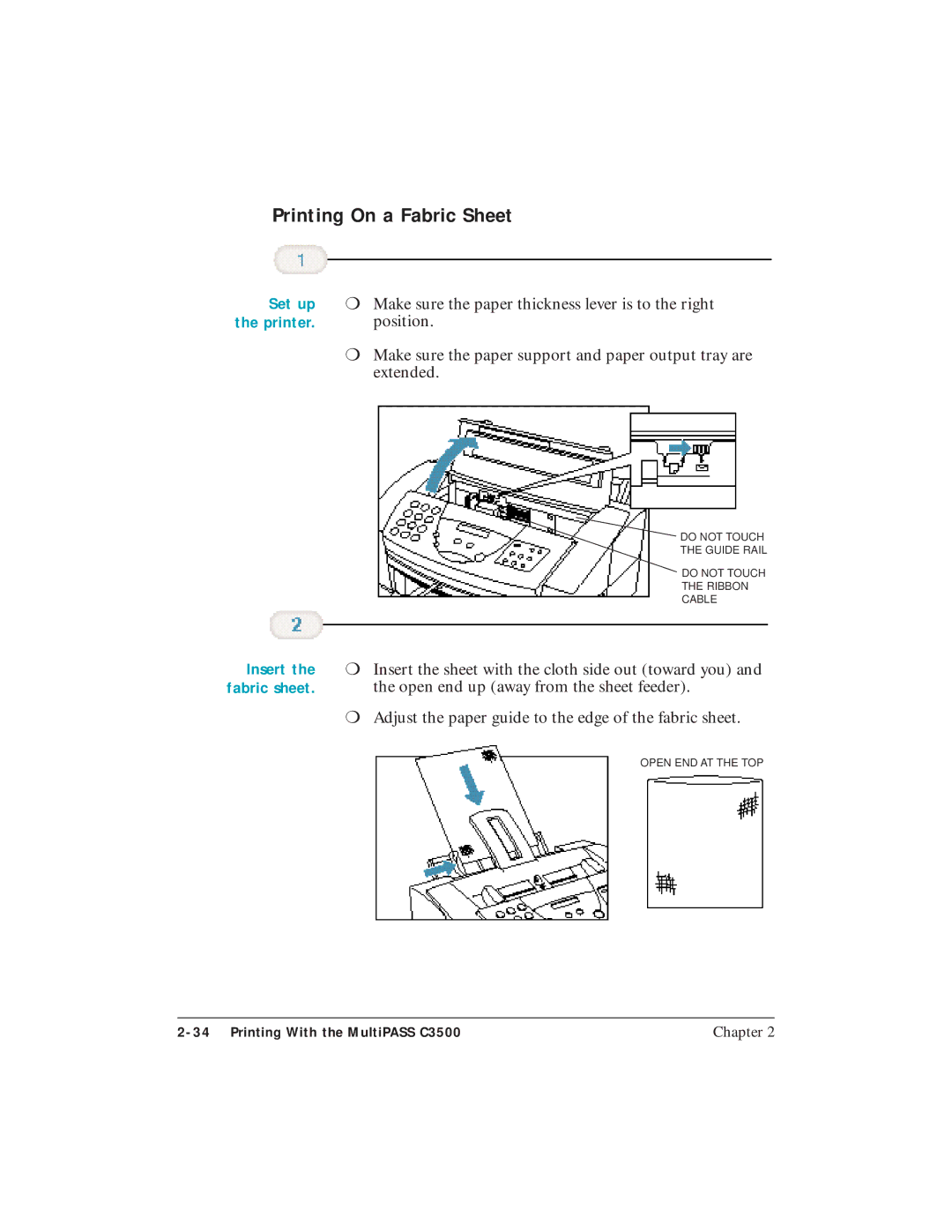 Canon C3500 user manual Printing On a Fabric Sheet, Insert 