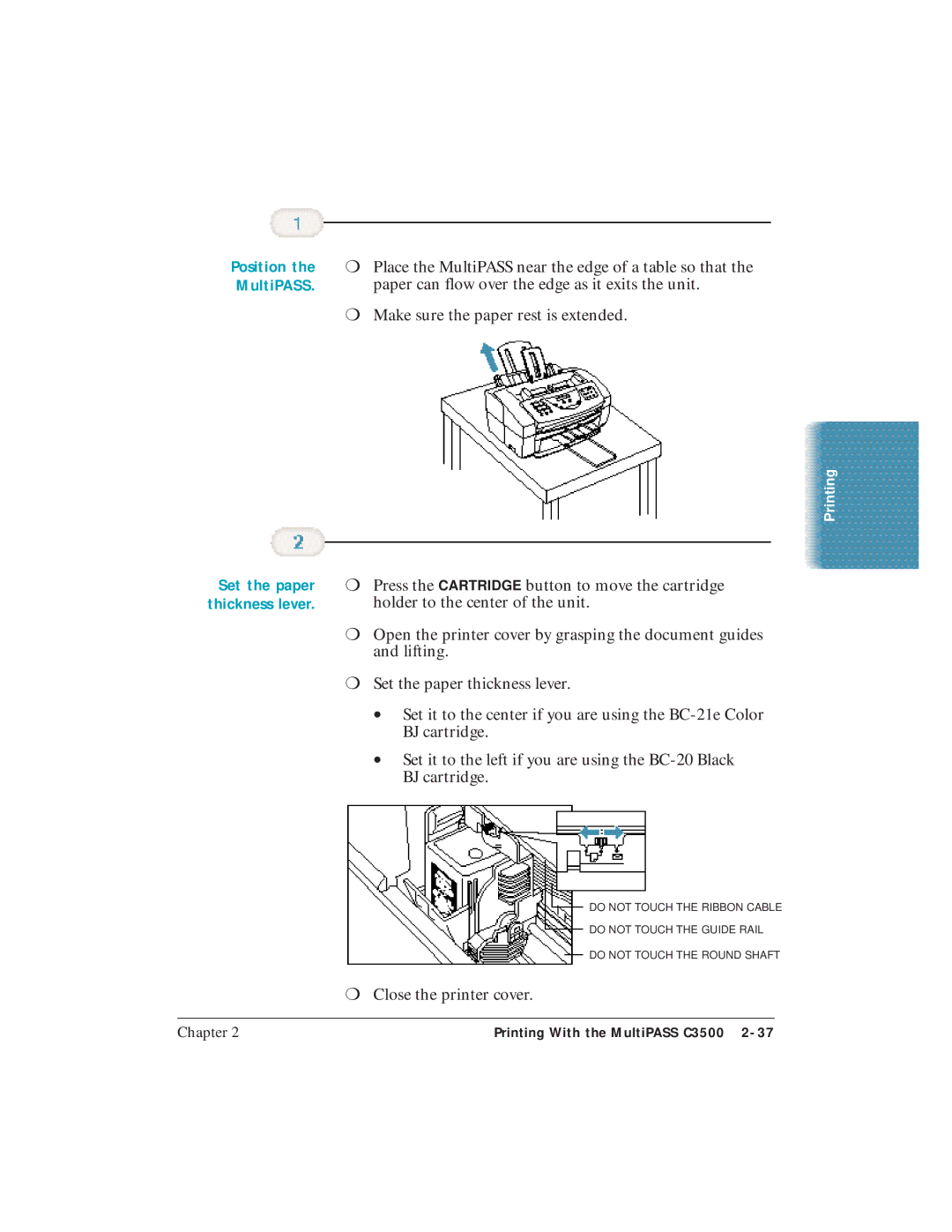 Canon C3500 user manual Paper can flow over the edge as it exits the unit 