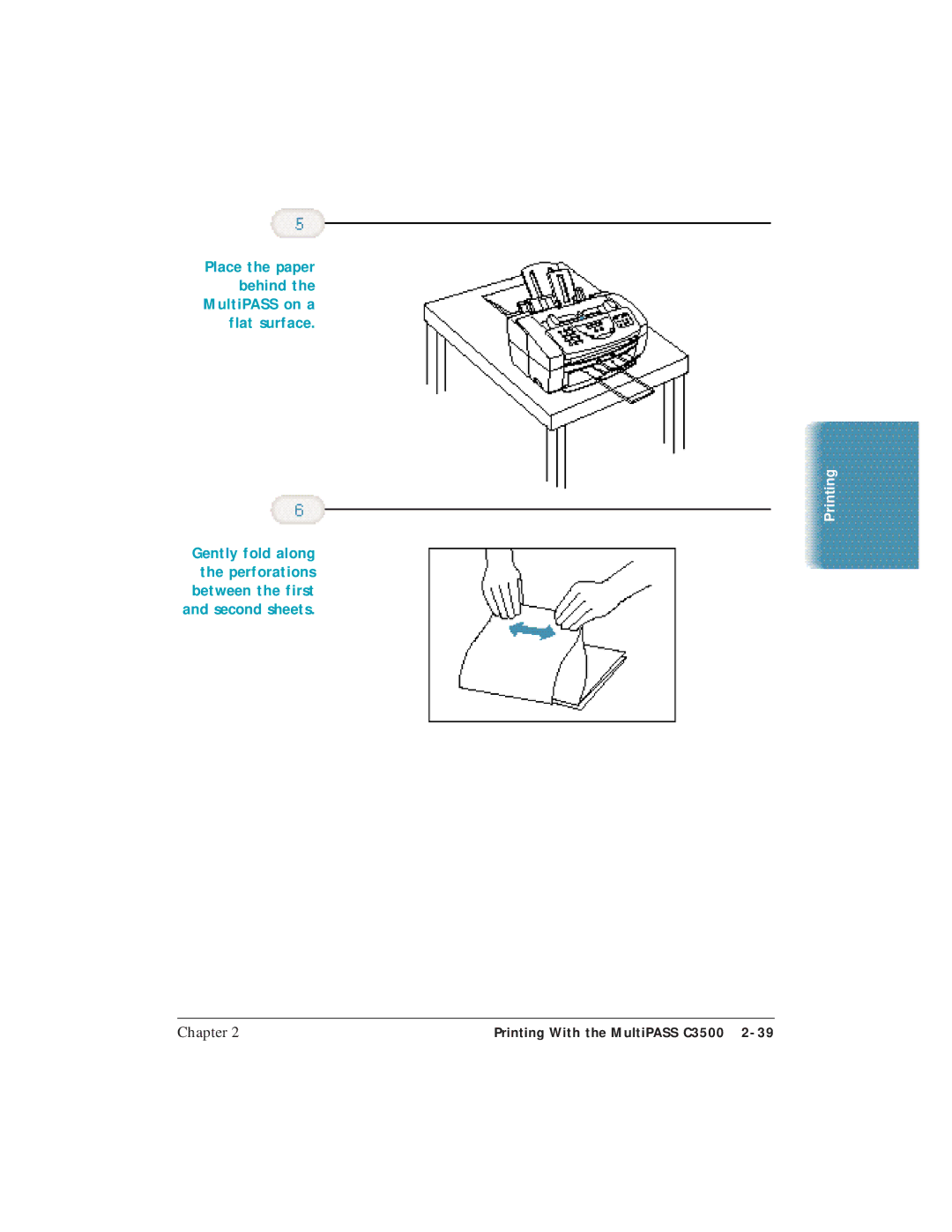 Canon C3500 user manual Place the paper behind the MultiPASS on a flat surface 