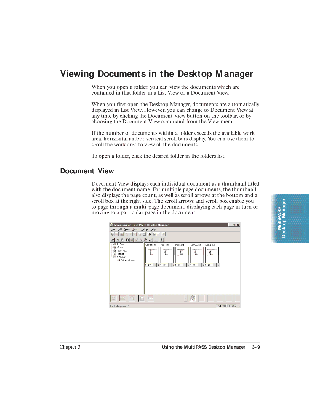 Canon C3500 user manual Viewing Documents in the Desktop Manager, Document View 