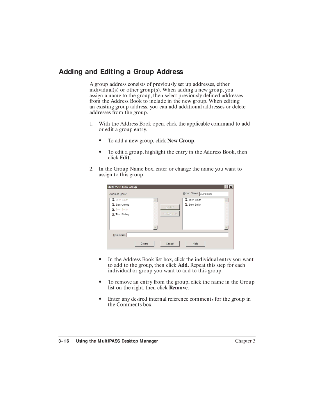 Canon C3500 user manual Adding and Editing a Group Address 