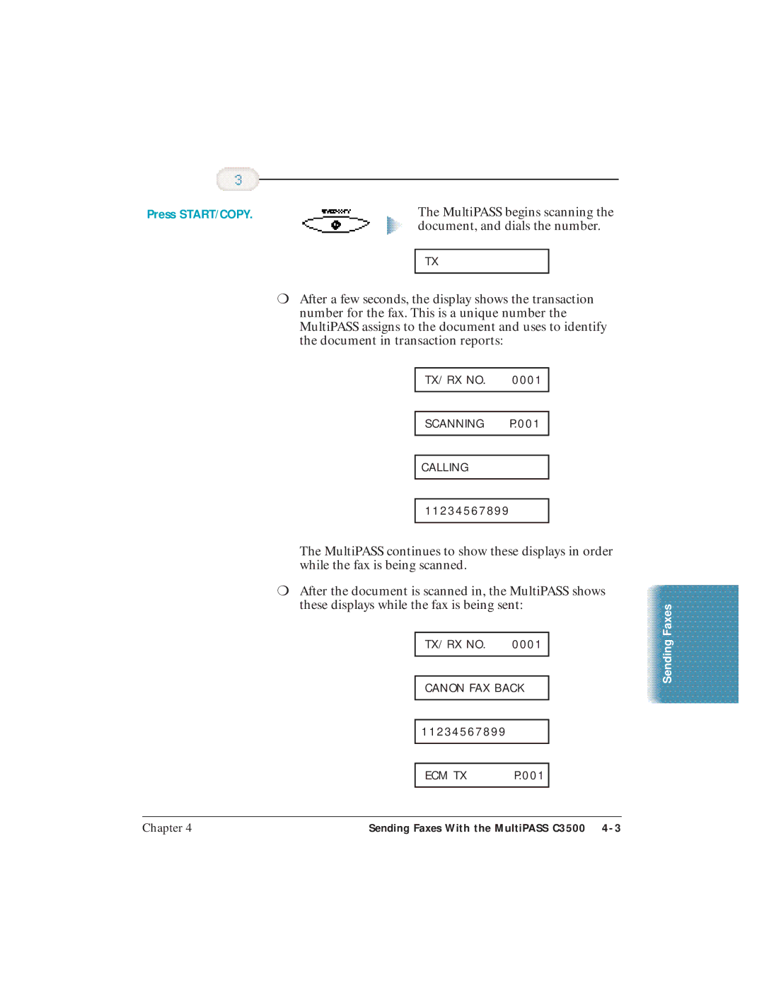 Canon C3500 user manual Press START/COPY 