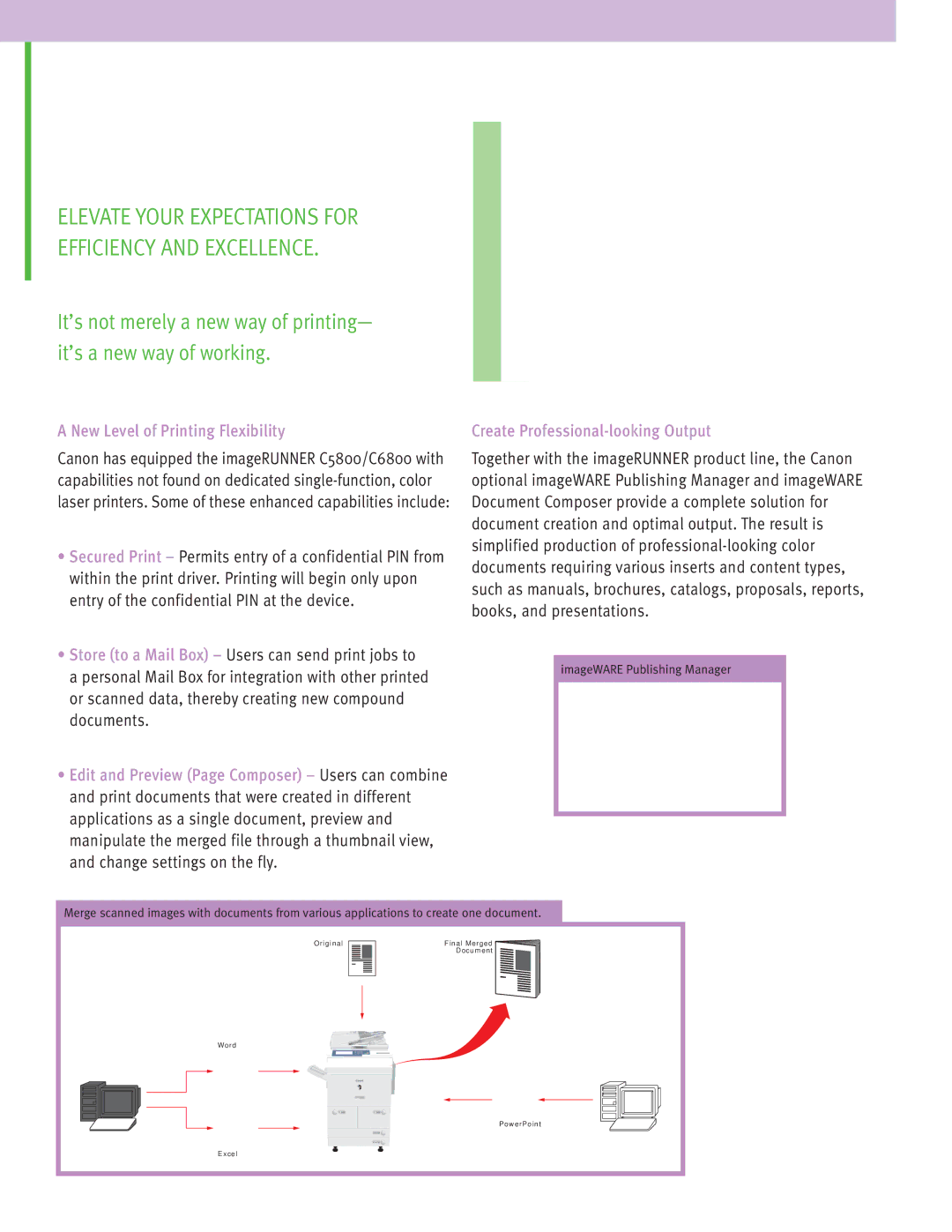 Canon C5800 manual New Level of Printing Flexibility 