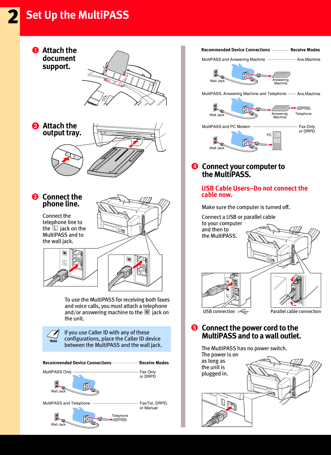 Canon C755 quick start Set Up the MultiPASS, Support, Attach the document, Attach the output tray 