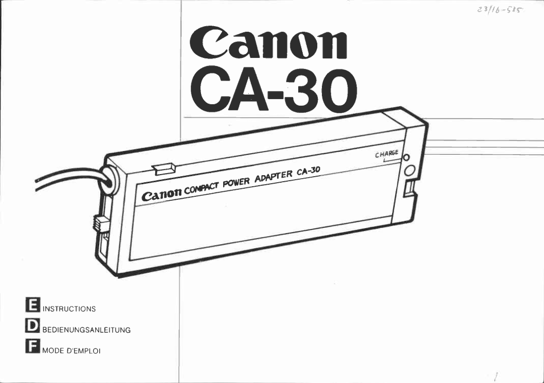 Canon CA-30 manual 