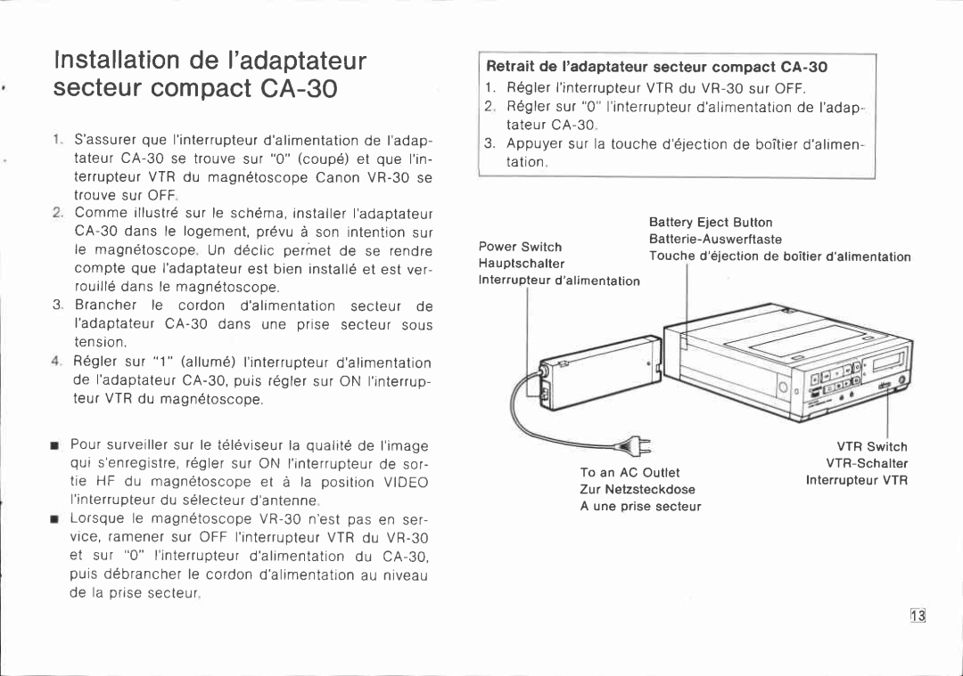 Canon CA-30 manual 