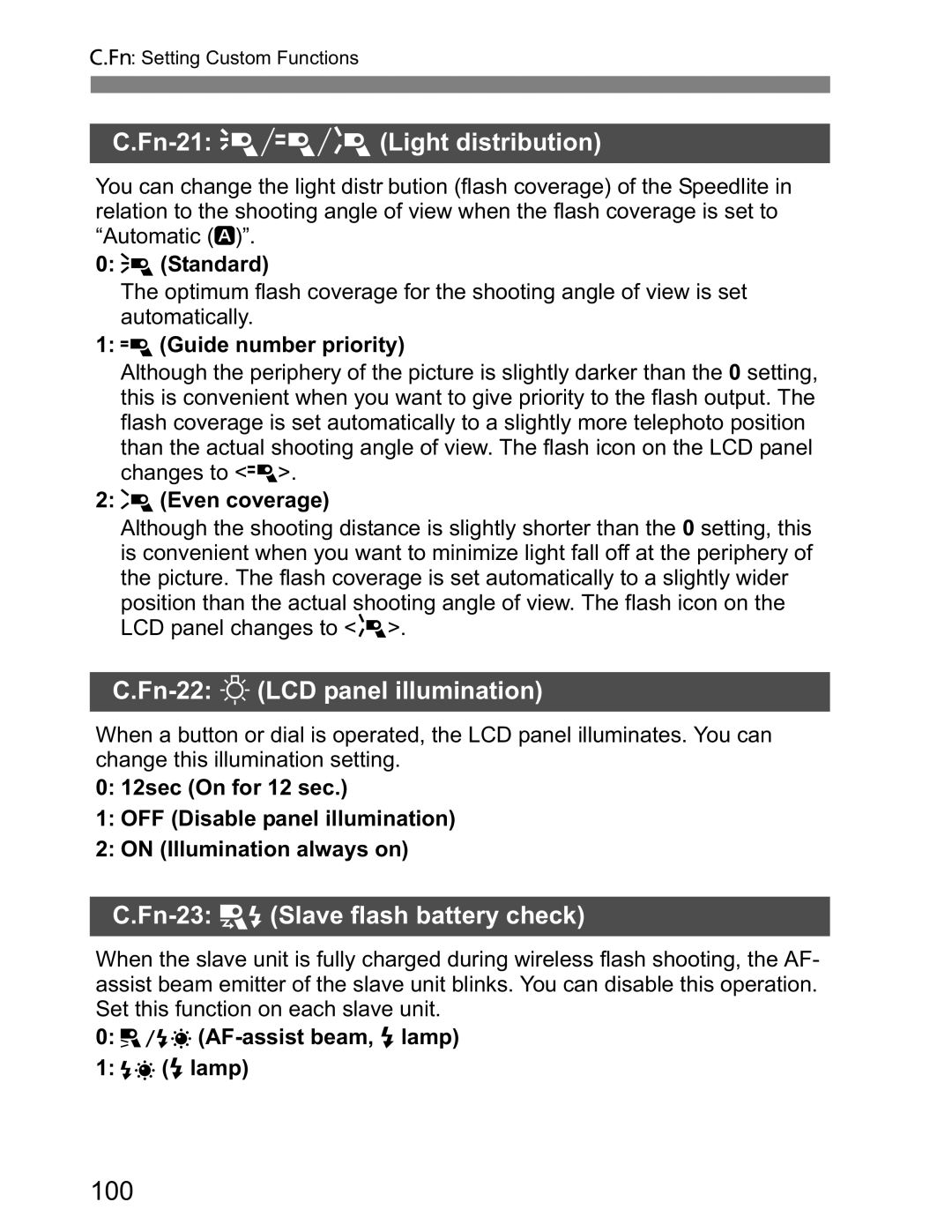 Canon Canon Speedlite 600EX RT instruction manual 100 