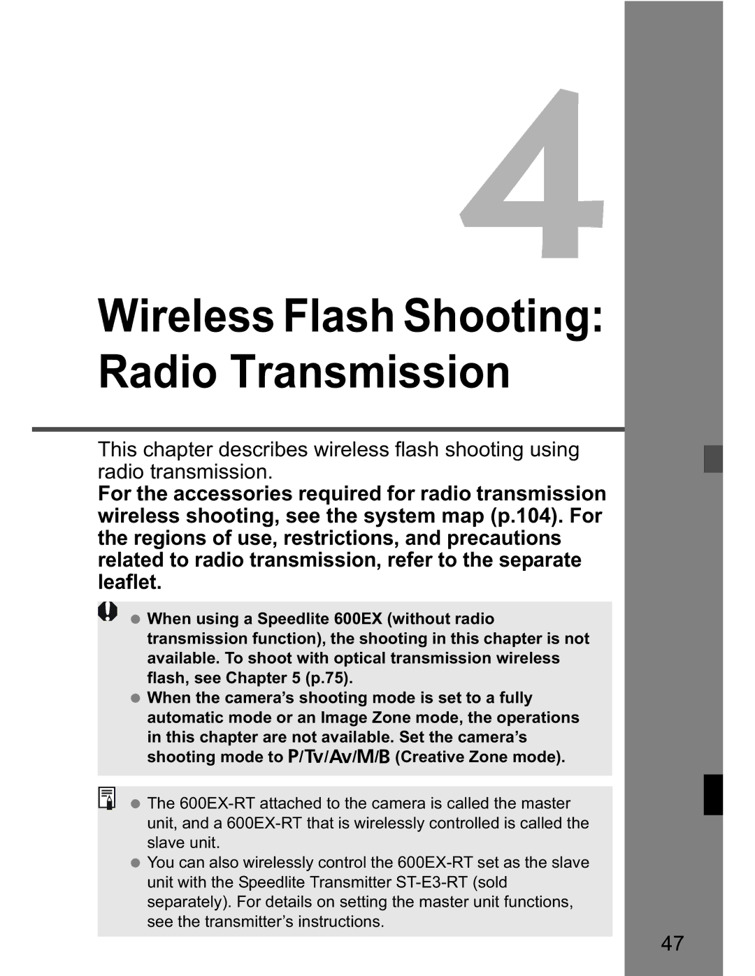 Canon Canon Speedlite 600EX RT instruction manual Wireless Flash Shooting Radio Transmission 